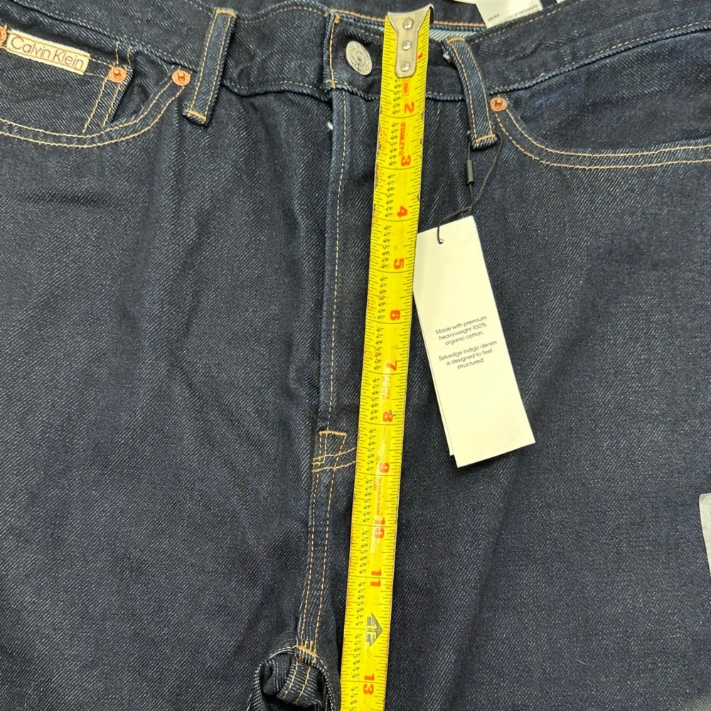 Calvin Klein Jeans Twisted Seam Jean W31 Dark Indigo Organic Cotton Selvedge NEW - Picture 15 of 16